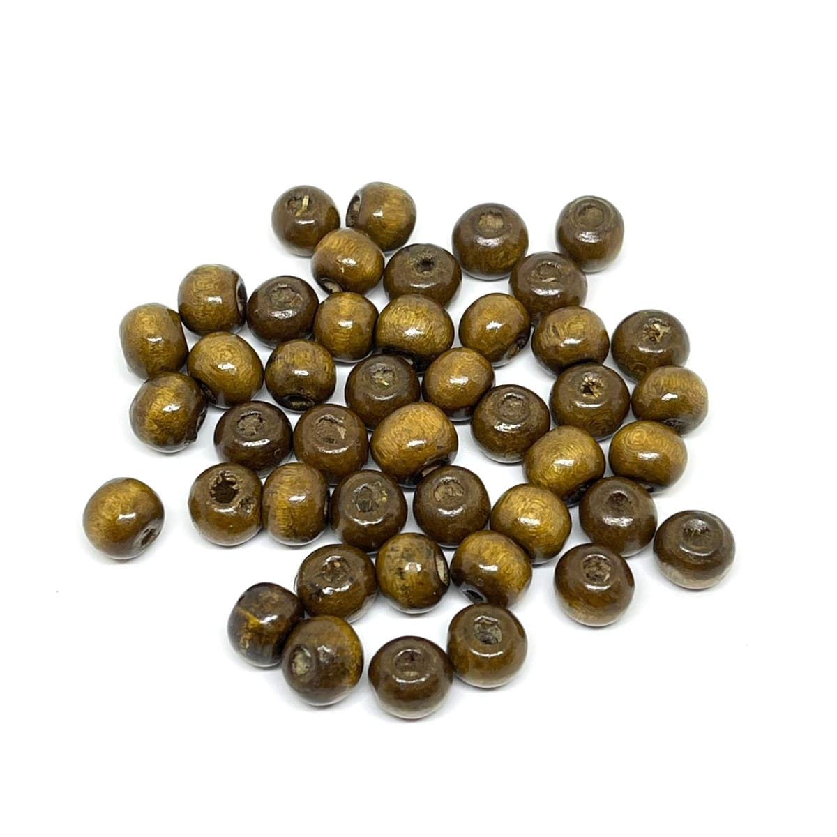 Cuentas de madera pintada natural / 50 grs4