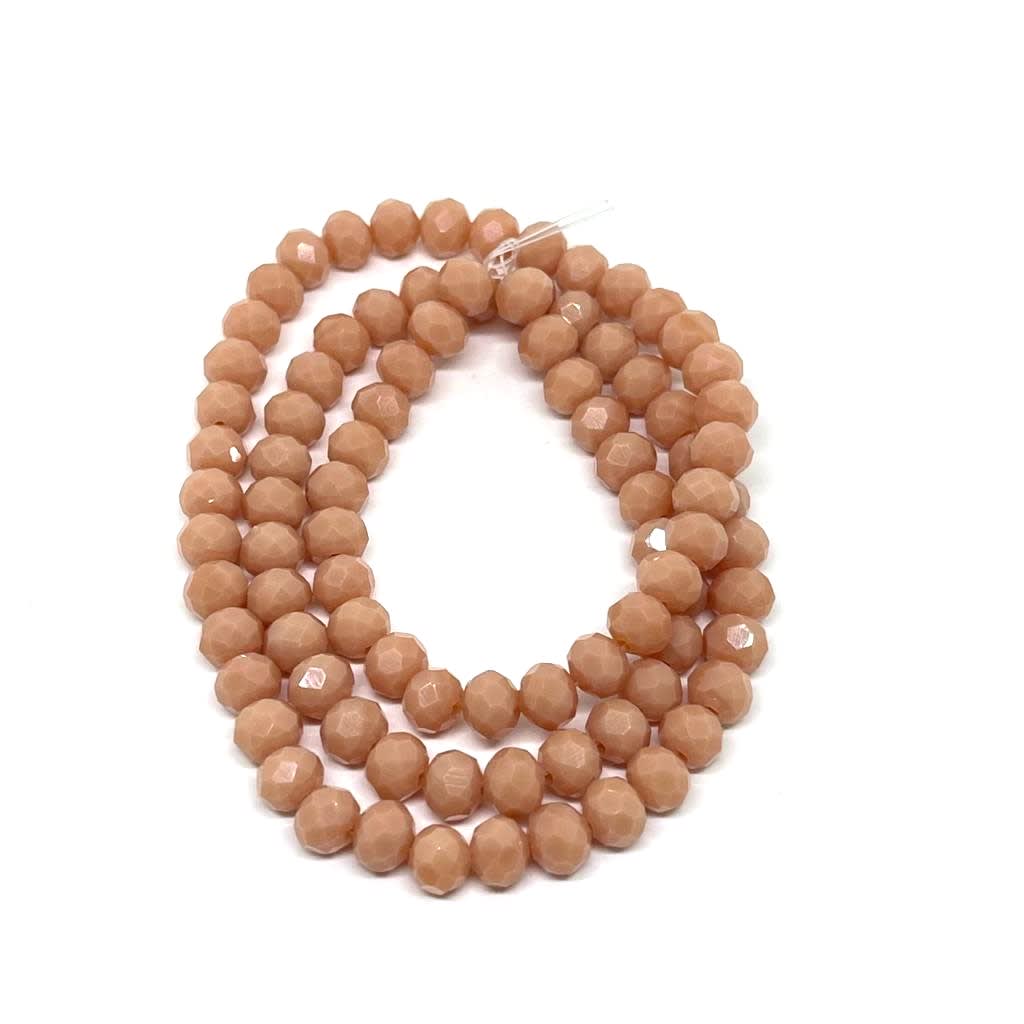 Sarta cristales 6 mm murano facetado unicolor / tira7