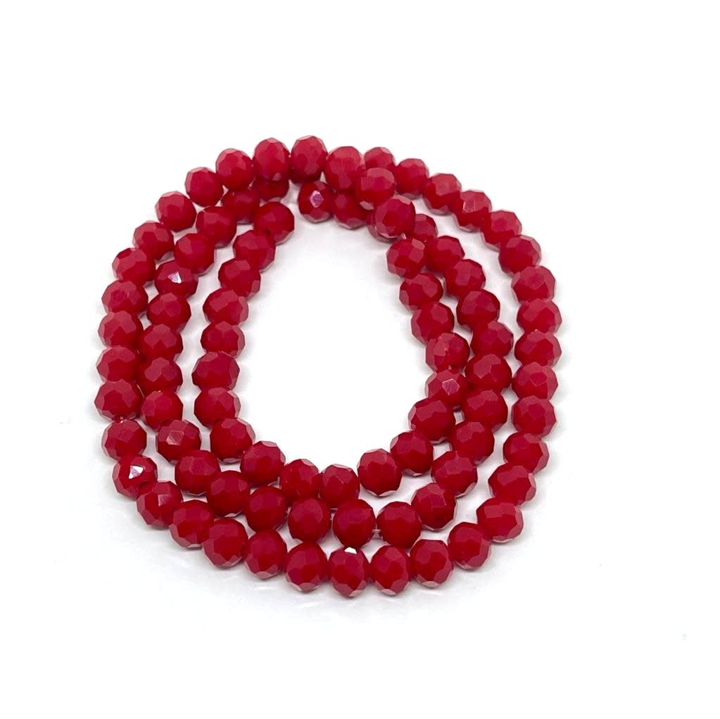 Sarta cristales 6 mm murano facetado unicolor / tira 2