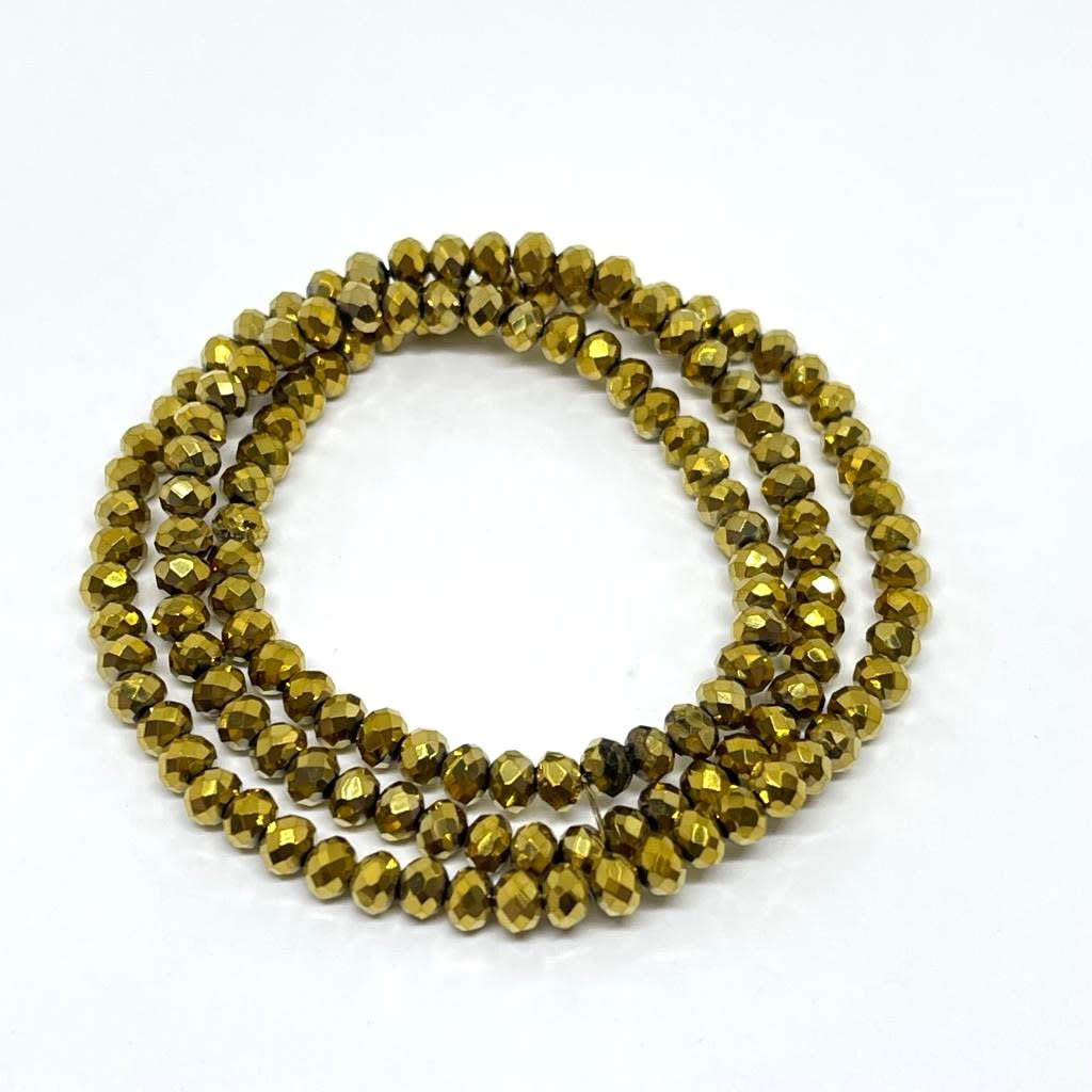 Sarta cristales 4 mm murano facetado metalizado / tira4