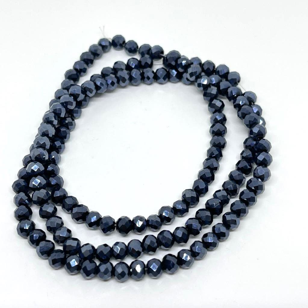 Sarta cristales 4 mm murano facetado metalizado / tira5