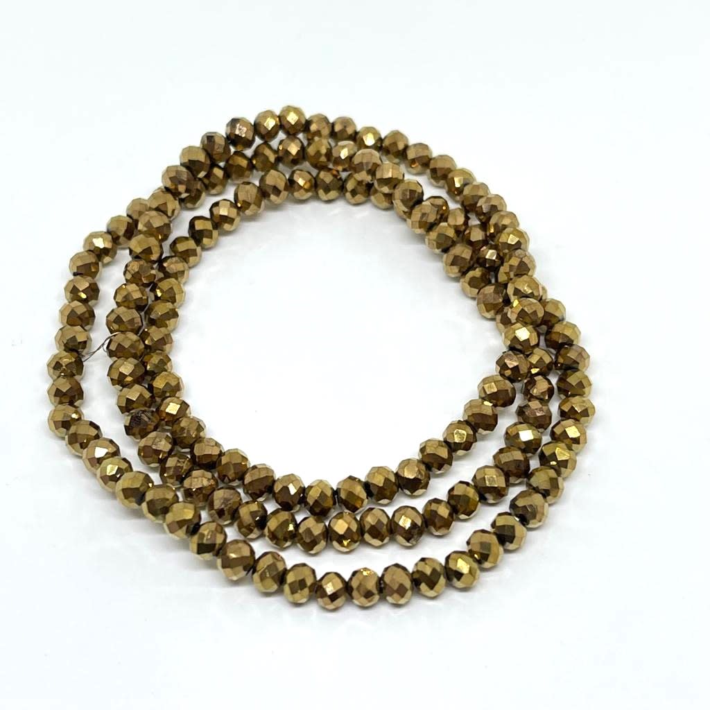 Sarta cristales 4 mm murano facetado metalizado / tira3