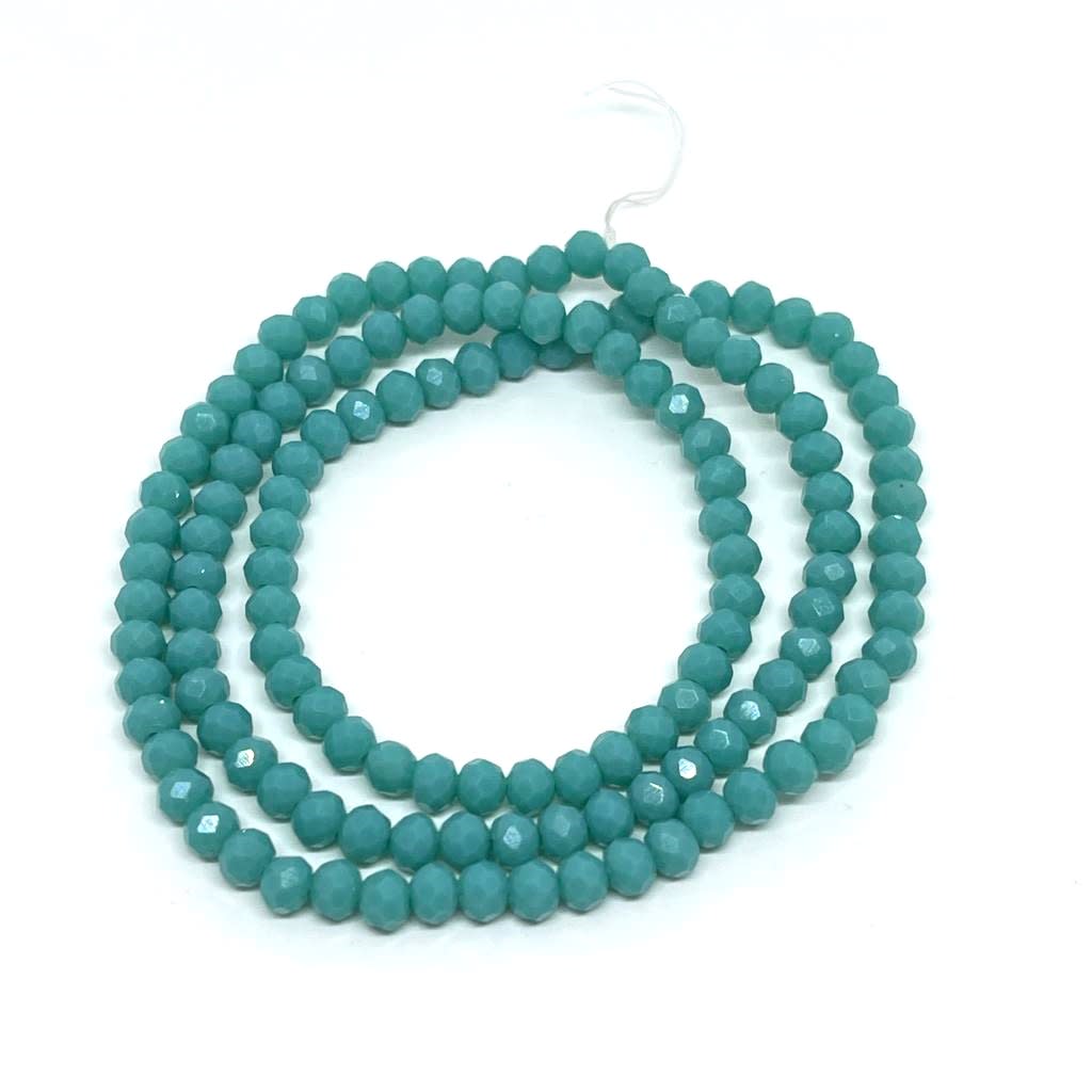 Sarta cristales 4 mm murano facetado unicolor / tira3