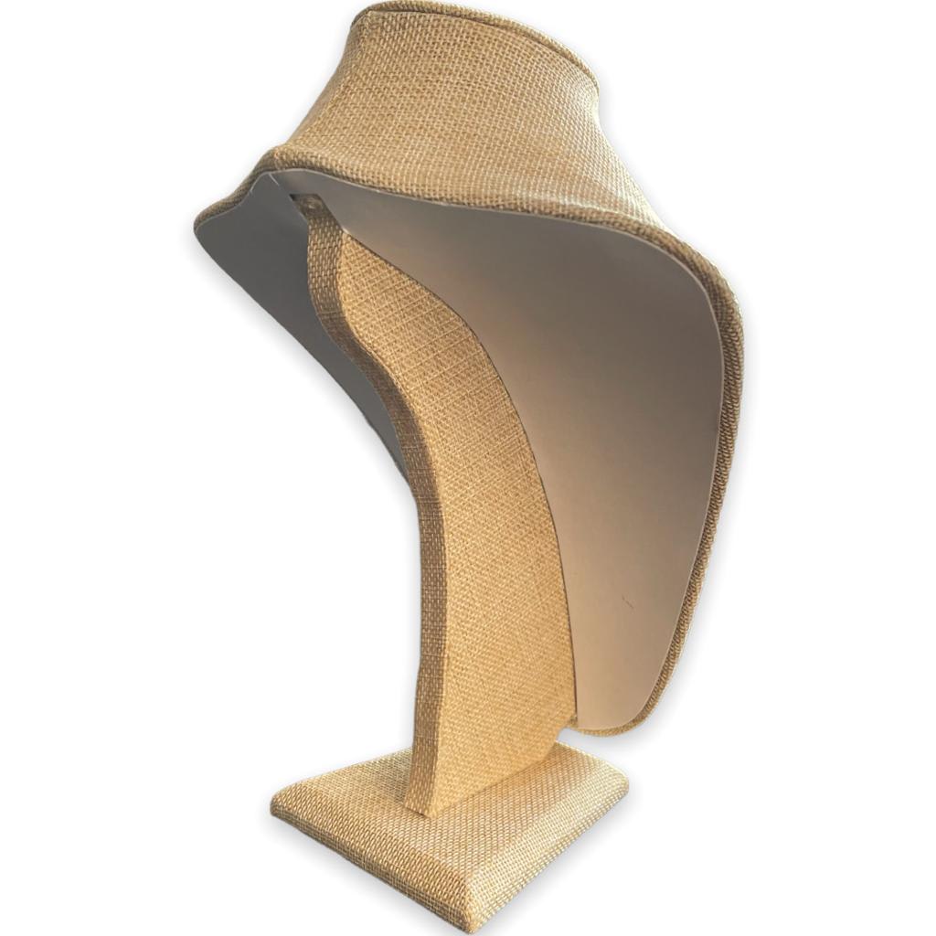 Exhibidor mostrario cuello alargado de arpillera yute / unidad2