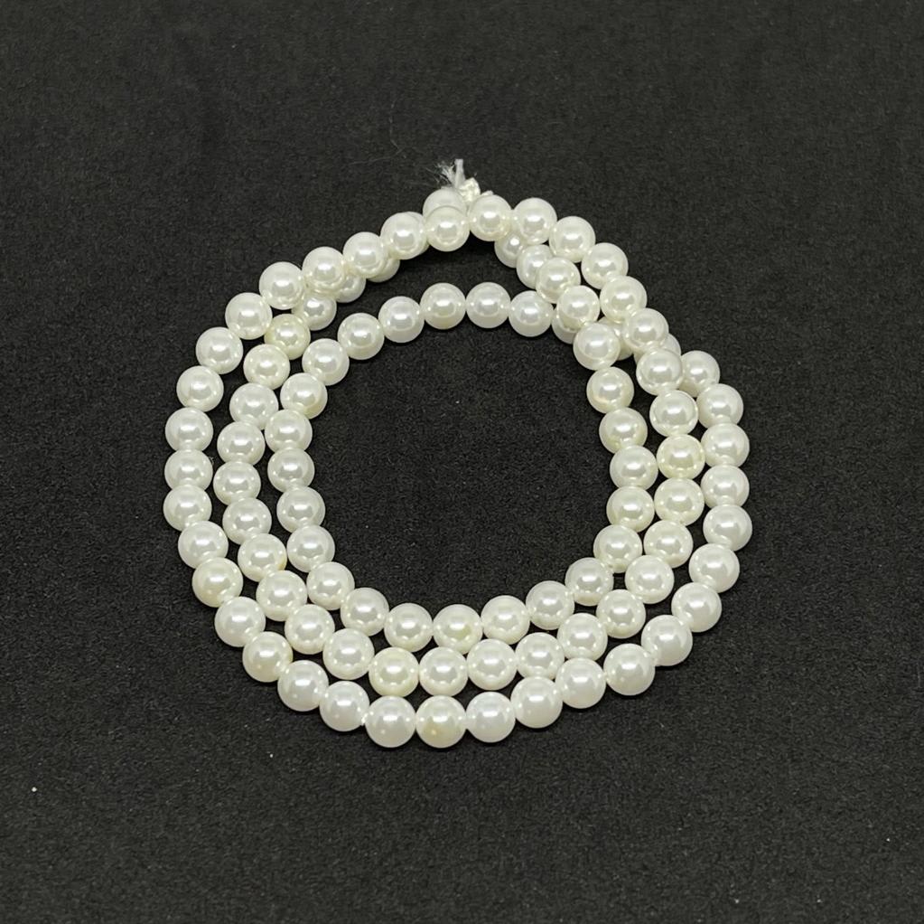 Sarta abalorios cuentas perla shell checa / tira3