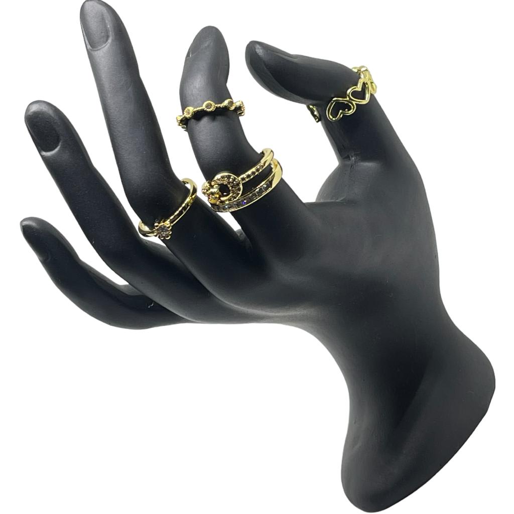 Exhibidor mostrario anillos mano negro / unidad1