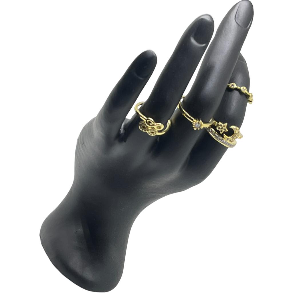 Exhibidor mostrario anillos mano negro / unidad4