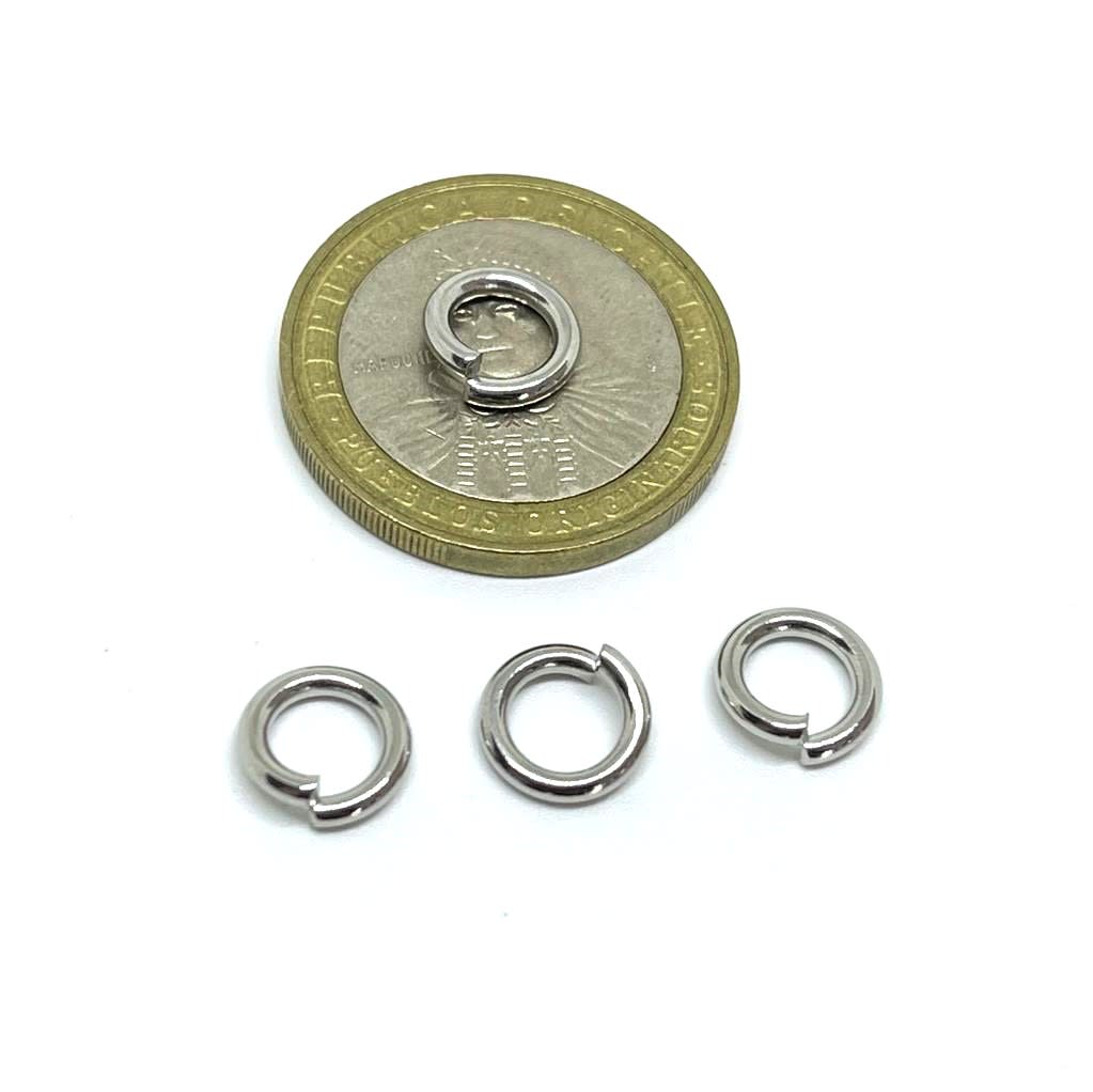 Argollas de unión 8 - 10 mm Acero plateado / 10 gramos4