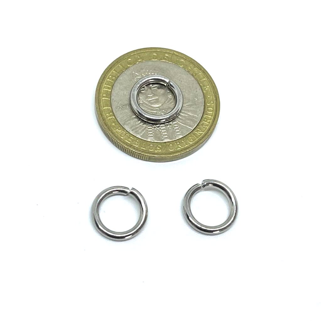 Argollas de unión 8 - 10 mm Acero plateado / 10 gramos5