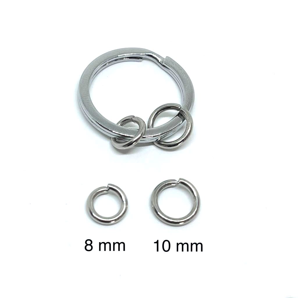 Argollas de unión 8 - 10 mm Acero plateado / 10 gramos2