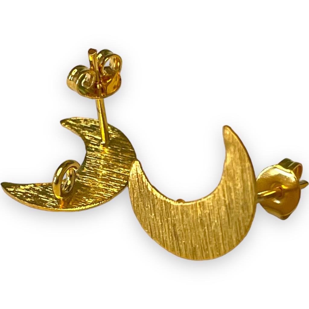 Base de aros luna 15 mm baño de oro / par1