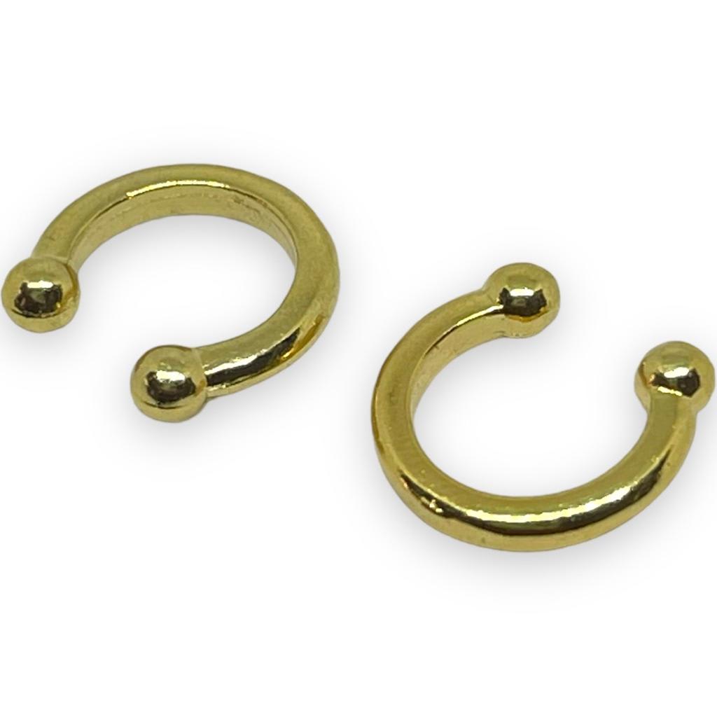 Base de aros lisa para ear cuff 13 mm baño de oro / unidad1