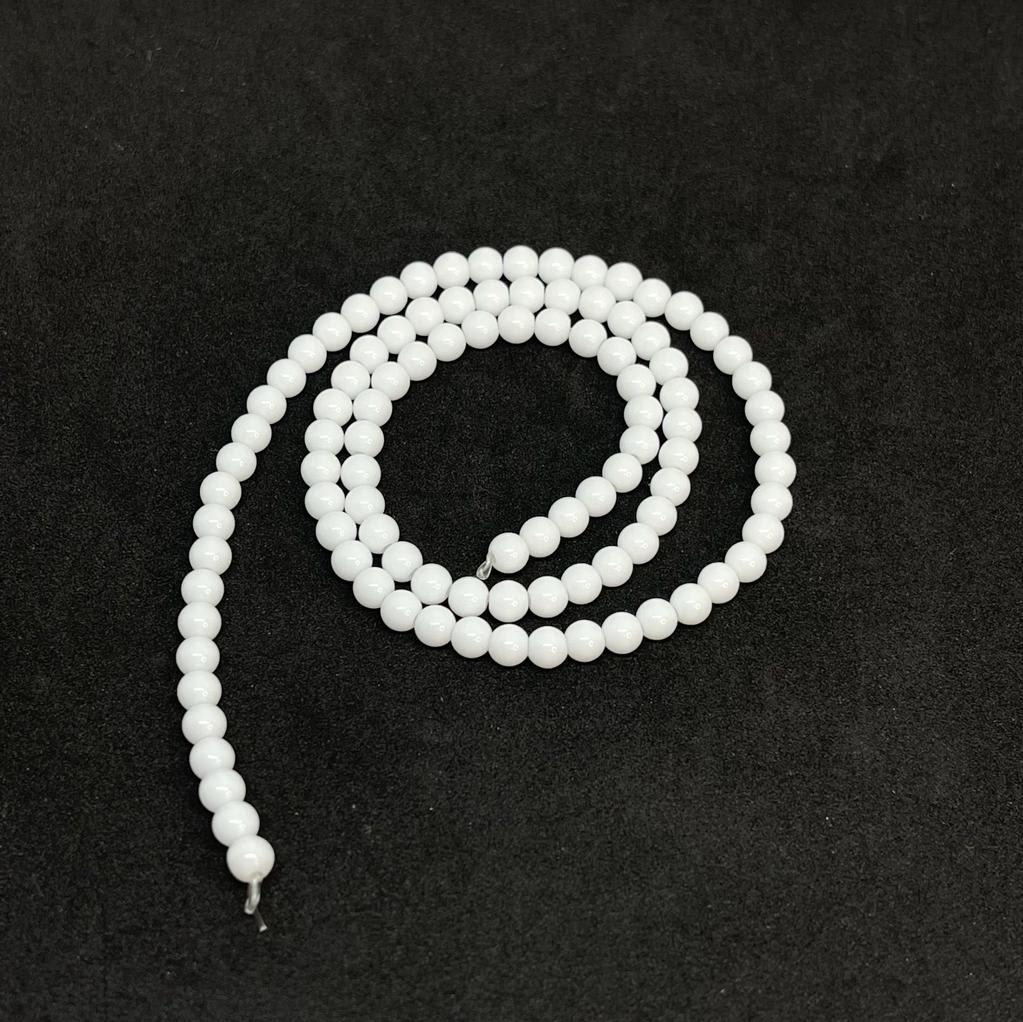 Sarta abalorios cuentas piedra onix blanca / tira1