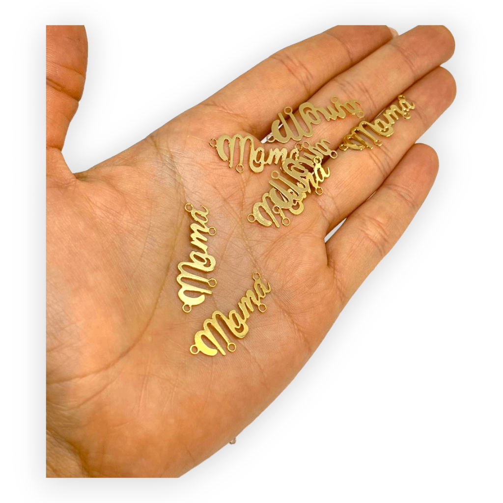 Dije conector palabra mamá Gold-filled / unidad2