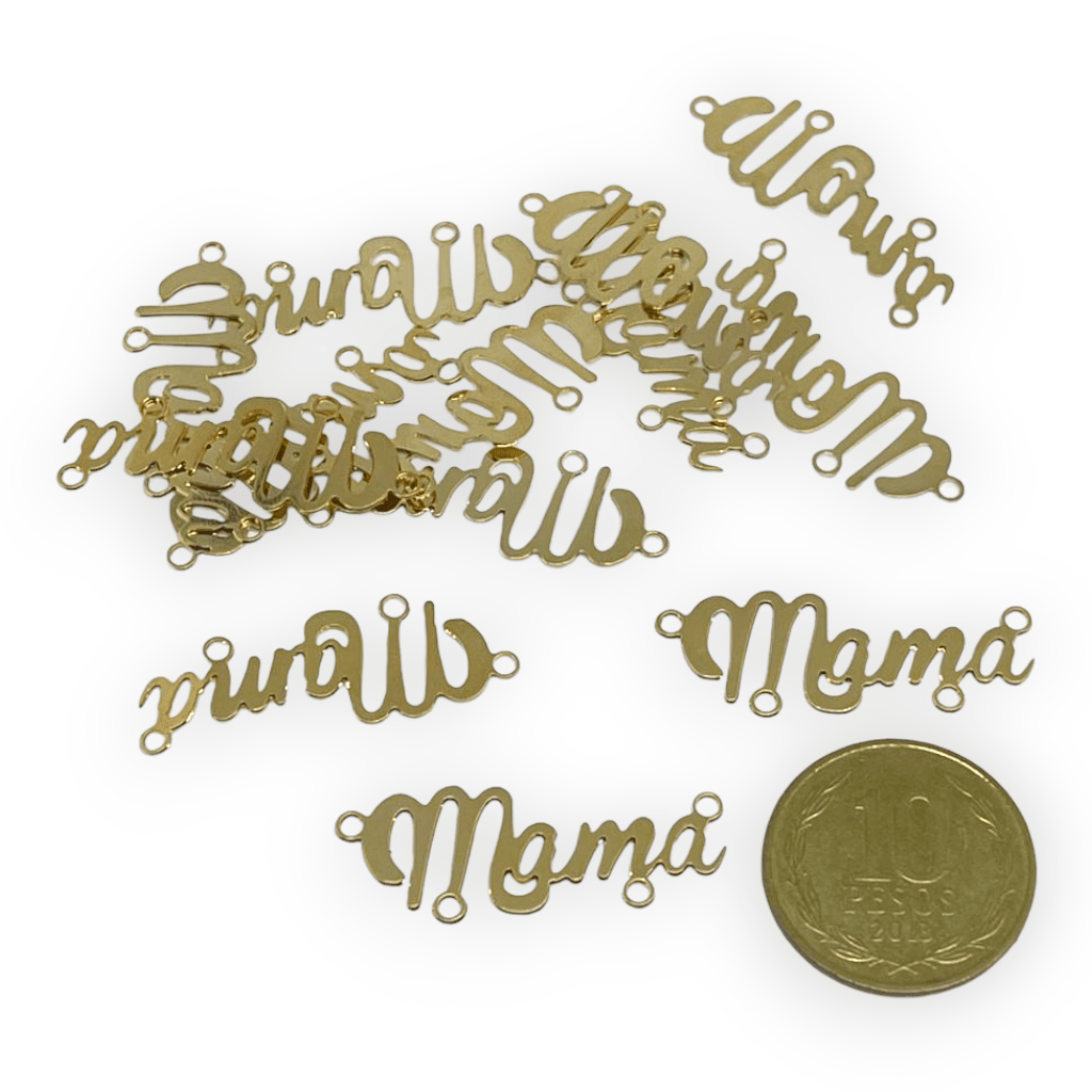 Dije conector palabra mamá Gold-filled / unidad3