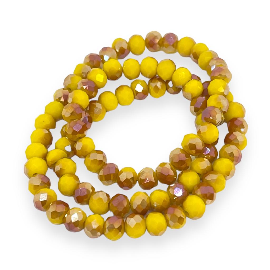 Sarta cristales 6 mm murano facetado combinado / tira7