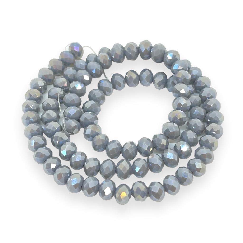 Sarta cristales 6 mm murano facetado unicolor / tira11