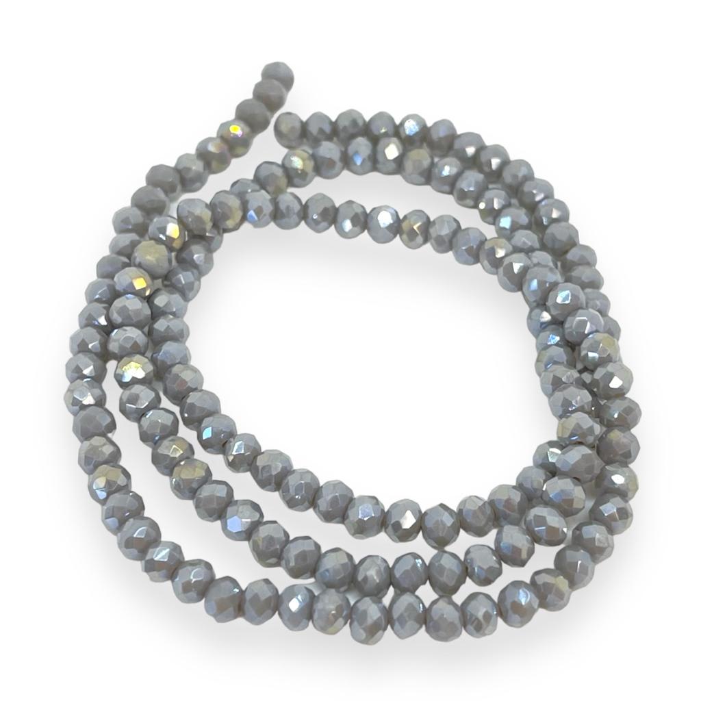 Sarta cristales 4 mm murano facetado unicolor / tira9