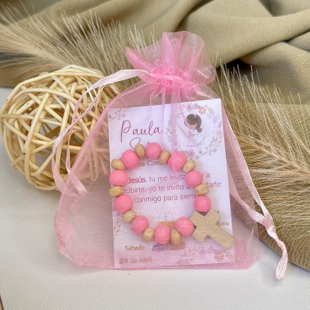 Souvenir decenarios de madera para recuerdos de bautizo comunión / docena3