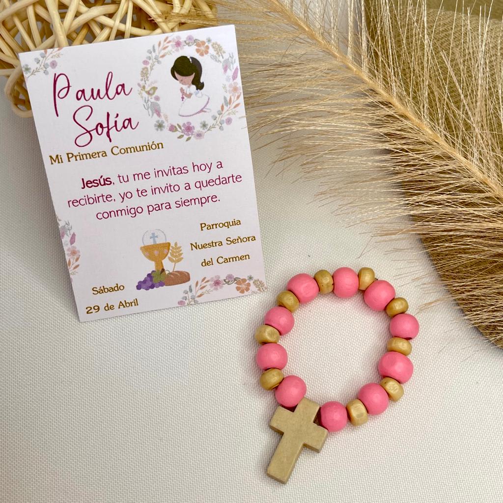 Souvenir decenarios de madera para recuerdos de bautizo comunión / docena1