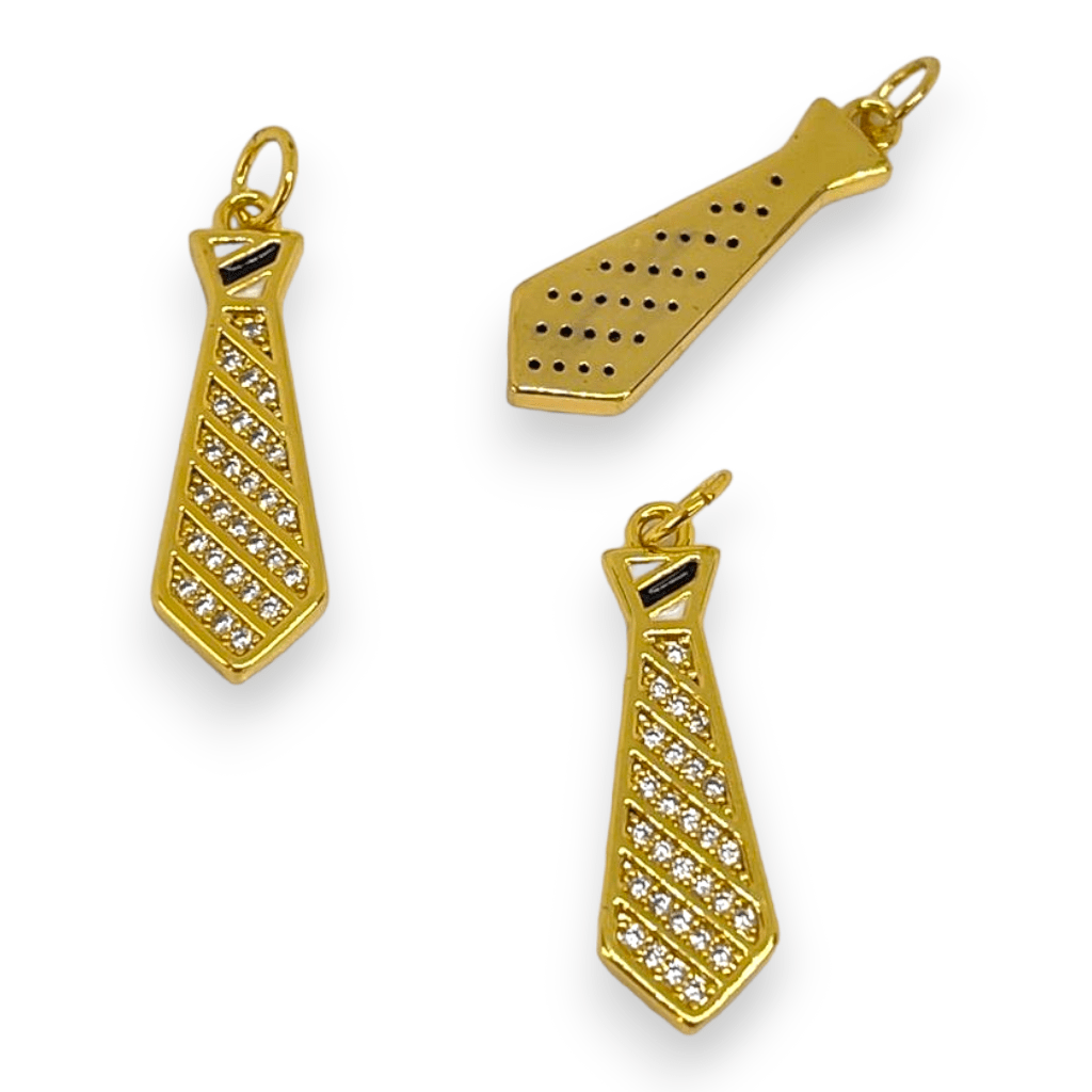 Dije colgante corbata hombre baño de oro zircón / unidad1