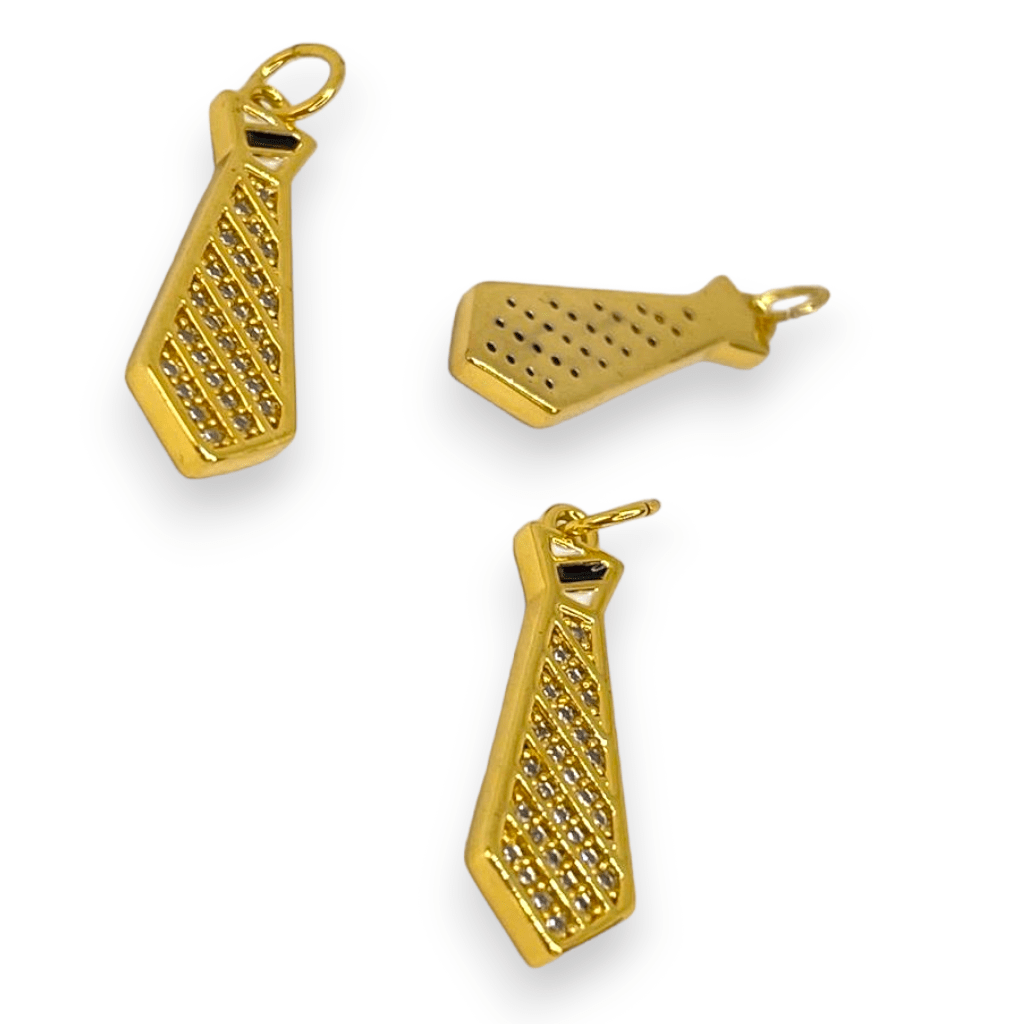 Dije colgante corbata hombre baño de oro zircón / unidad2