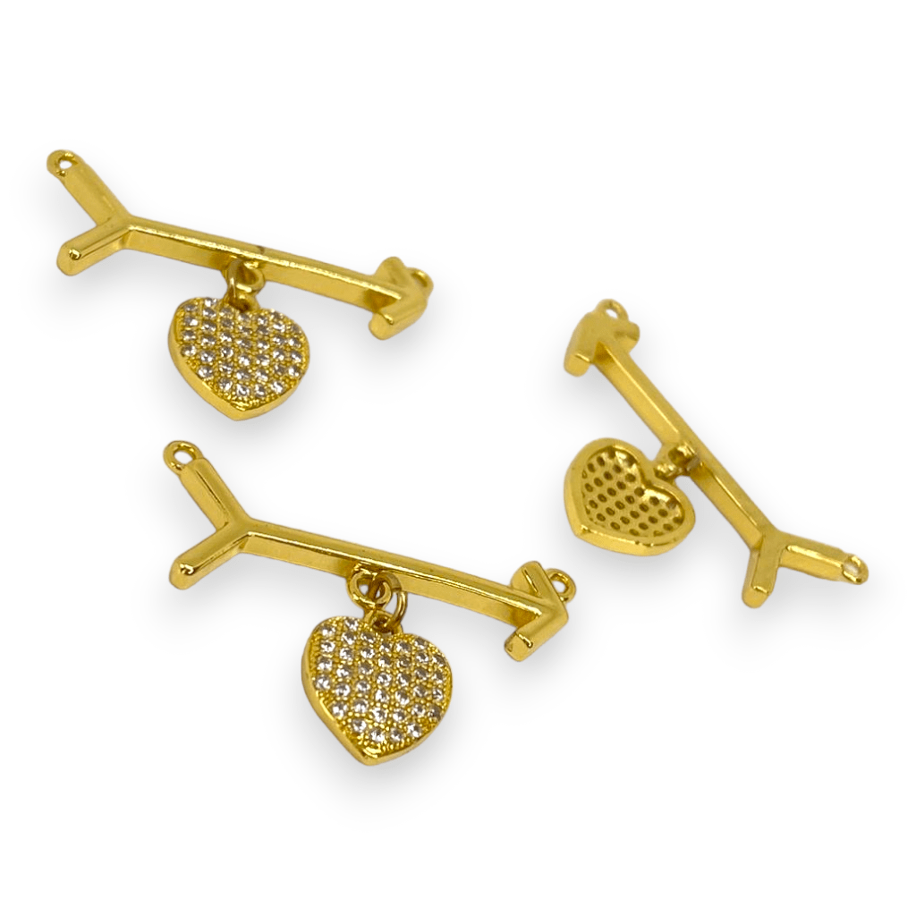 Dije conector baño de oro zircón / unidad2