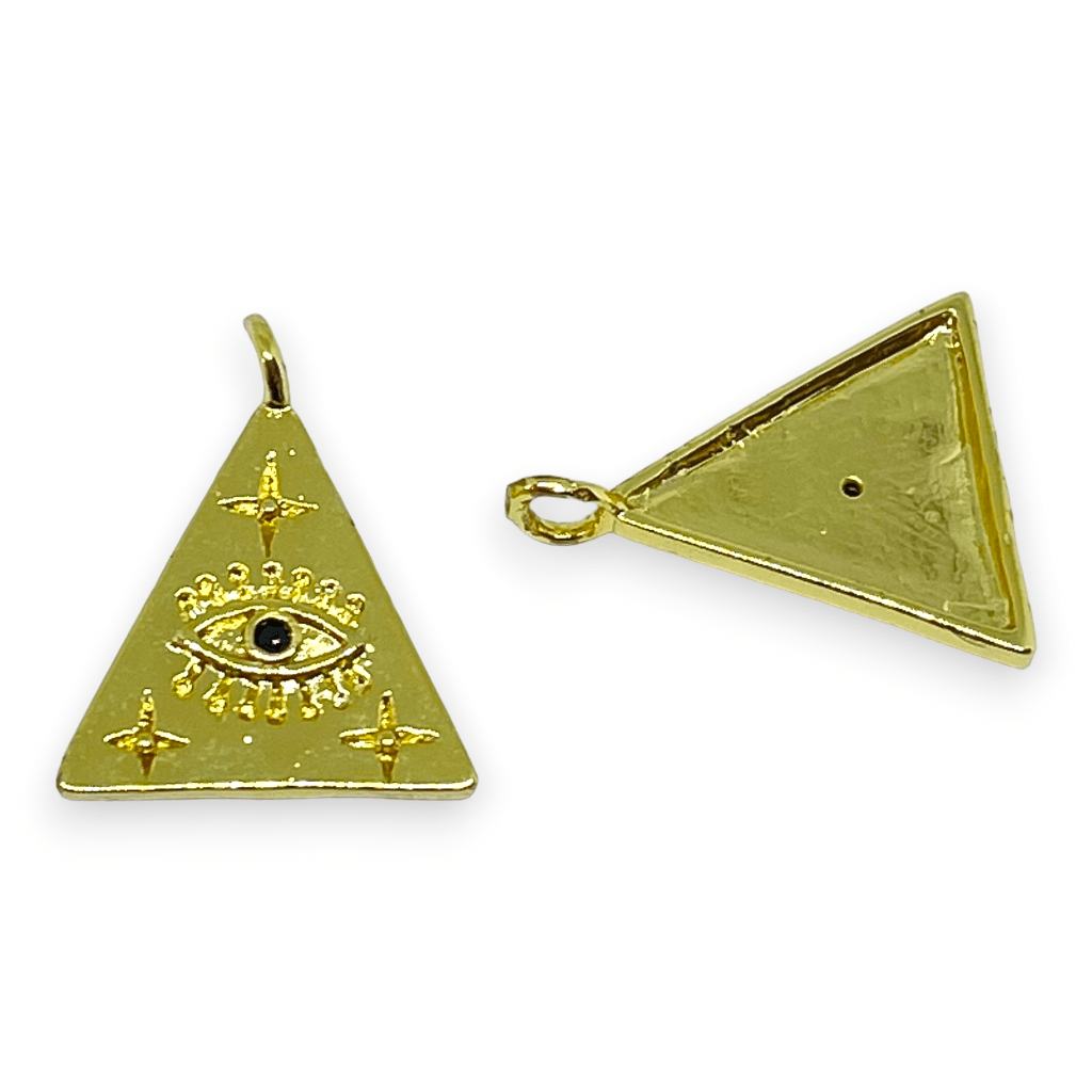 Dije colgante nazar ojo turco zircón baño de oro / unidad1