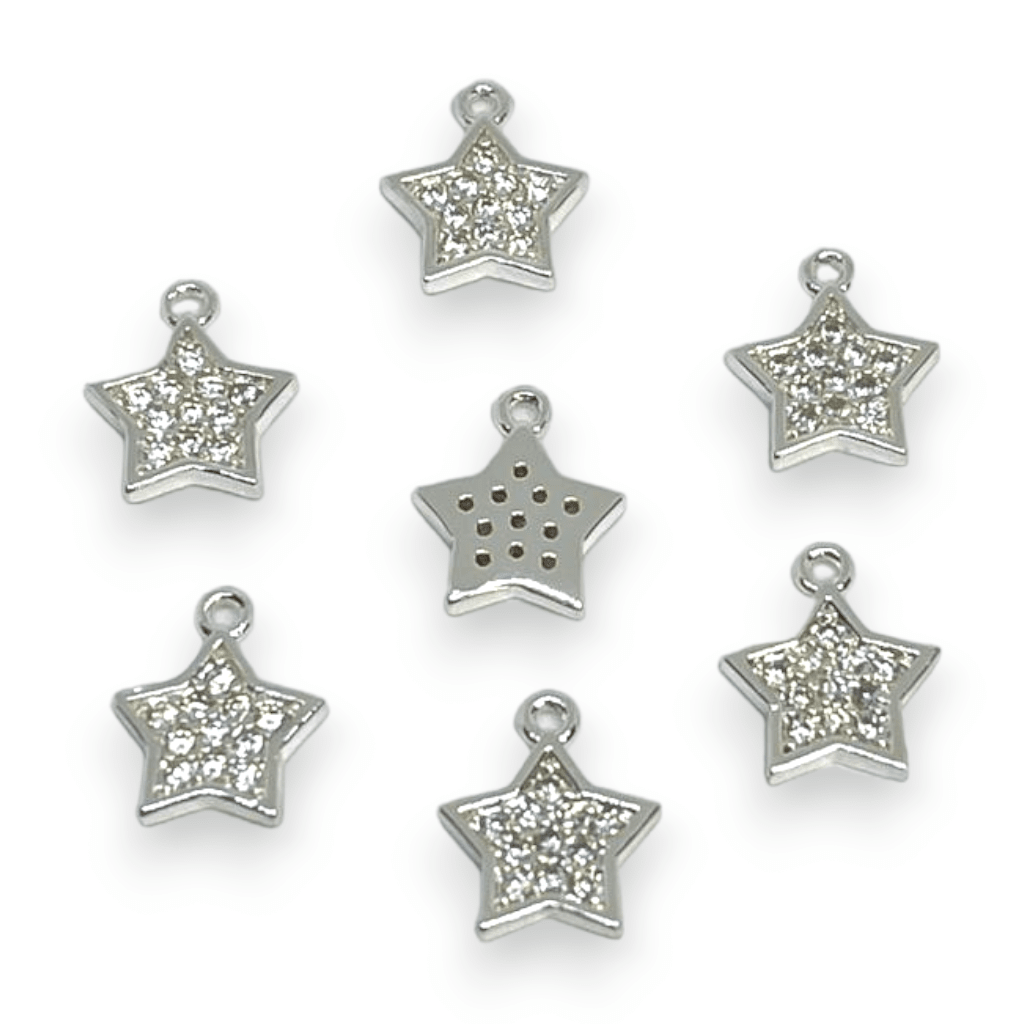 Dije colgante mini zircón baño de platino / unidad10
