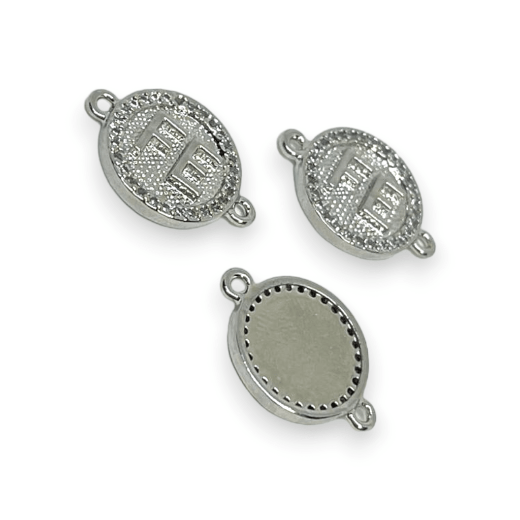 Dije conector fe religioso zircón baño de platino / unidad2