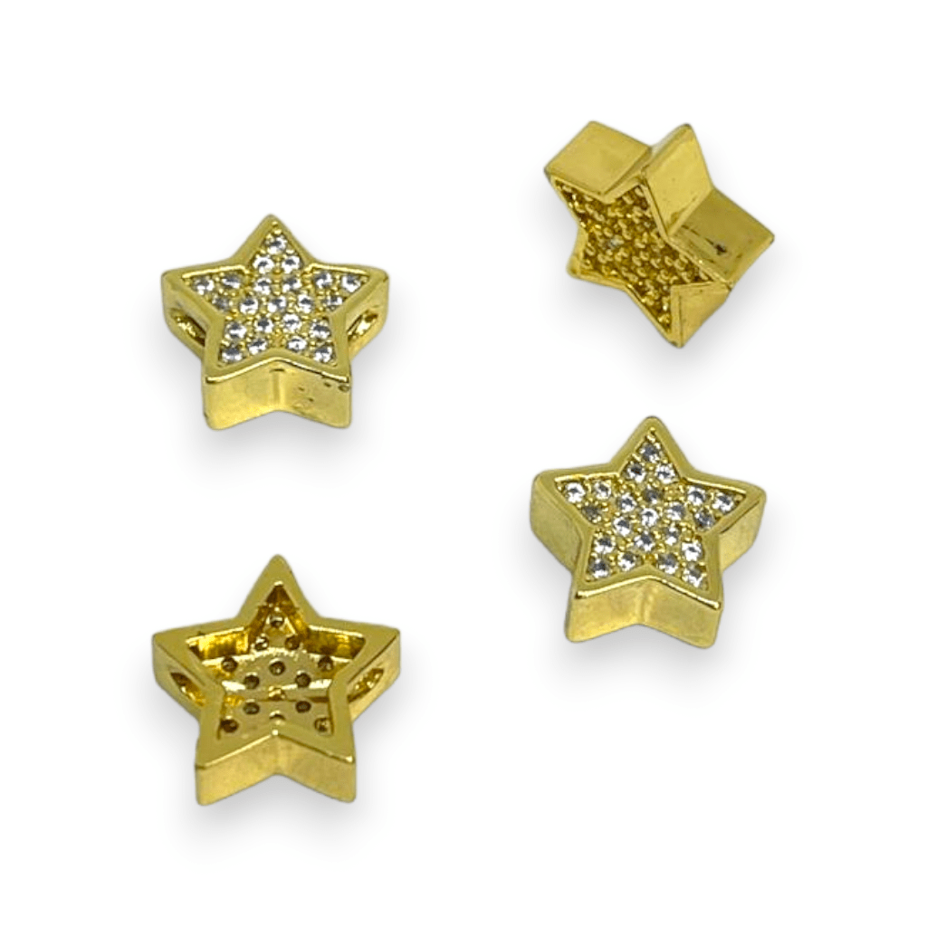 Dije pasador corazón hamsa fútbol estrella baño de oro / unidad6