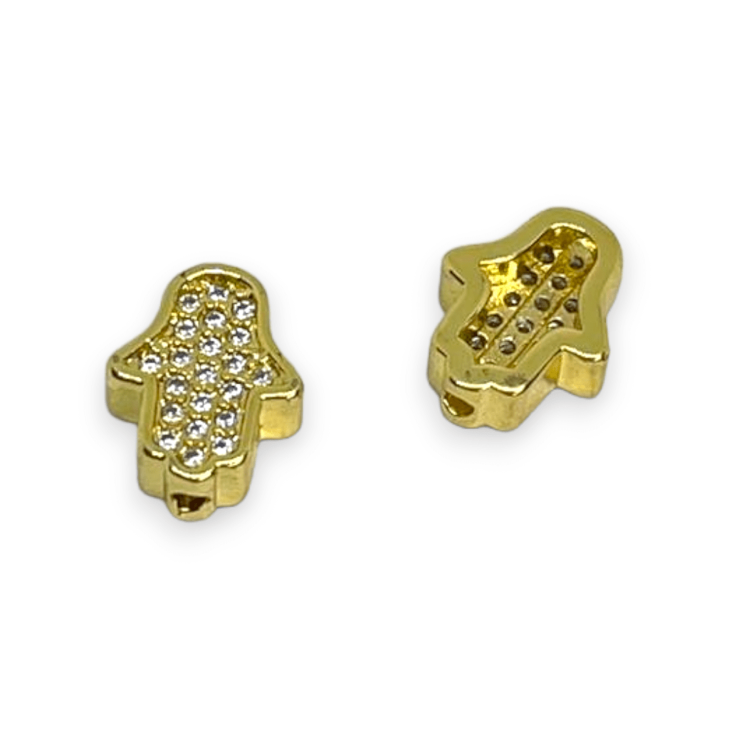 Dije pasador corazón hamsa fútbol estrella baño de oro / unidad4