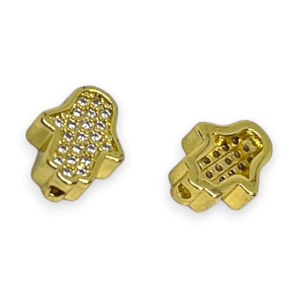 Dije pasador corazón hamsa fútbol estrella baño de oro / unidad3