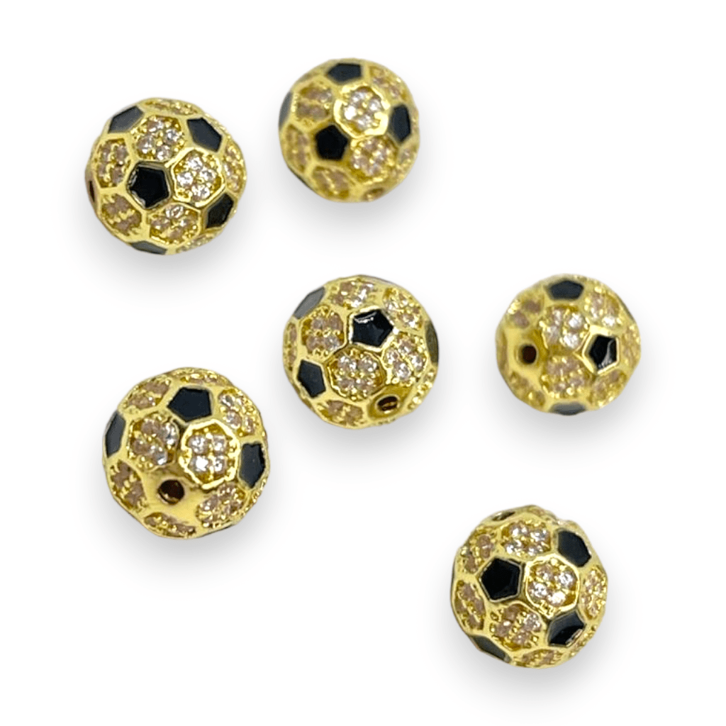 Dije pasador corazón hamsa fútbol estrella baño de oro / unidad2