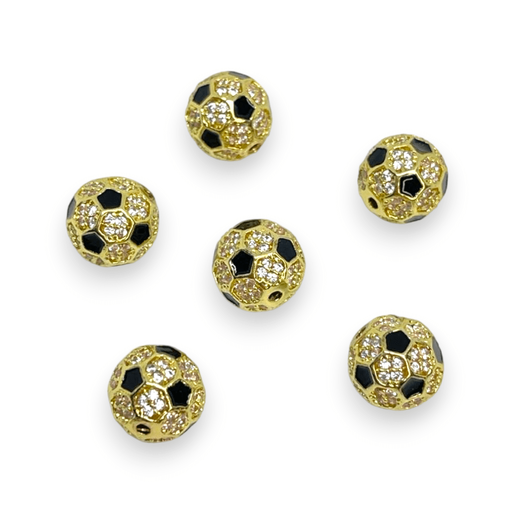 Dije pasador corazón hamsa fútbol estrella baño de oro / unidad1