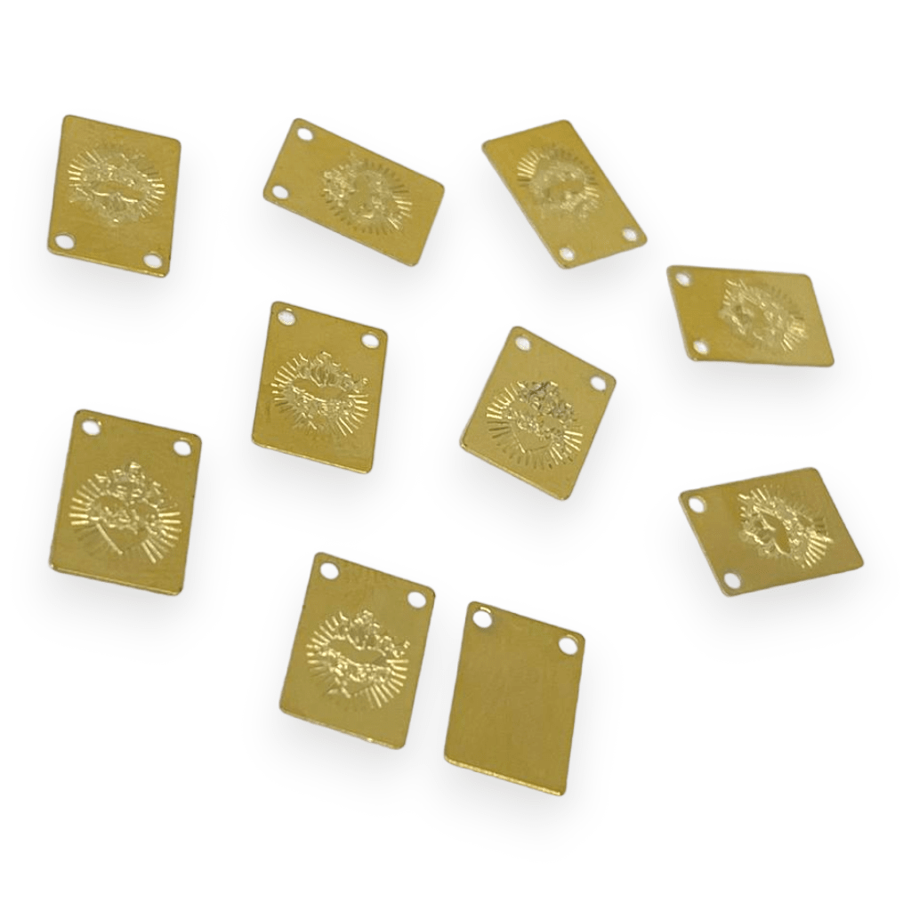 Dije colgante religioso Virgen Jesús Gold-filled /unidad13