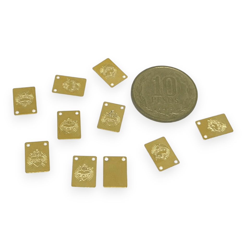 Dije colgante religioso Virgen Jesús Gold-filled /unidad12