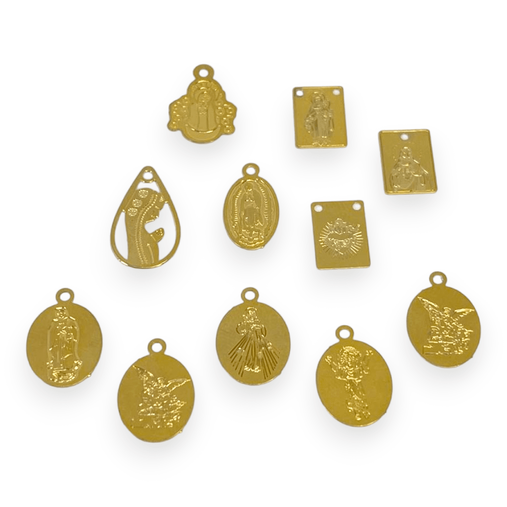 Dije colgante religioso Virgen Jesús Gold-filled /unidad1