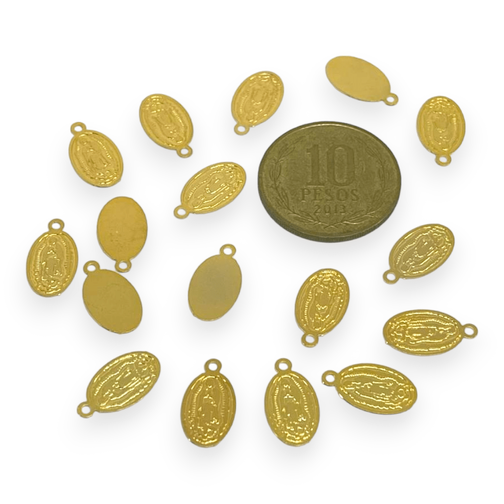 Dije colgante religioso Virgen Jesús Gold-filled /unidad25