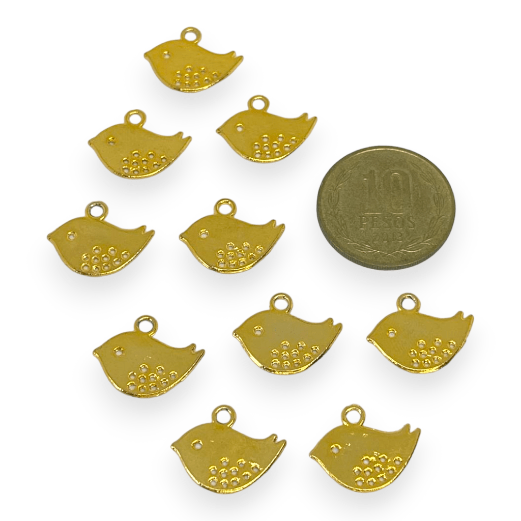 Dije colgante pájaro ave Gold-filled / unidad2