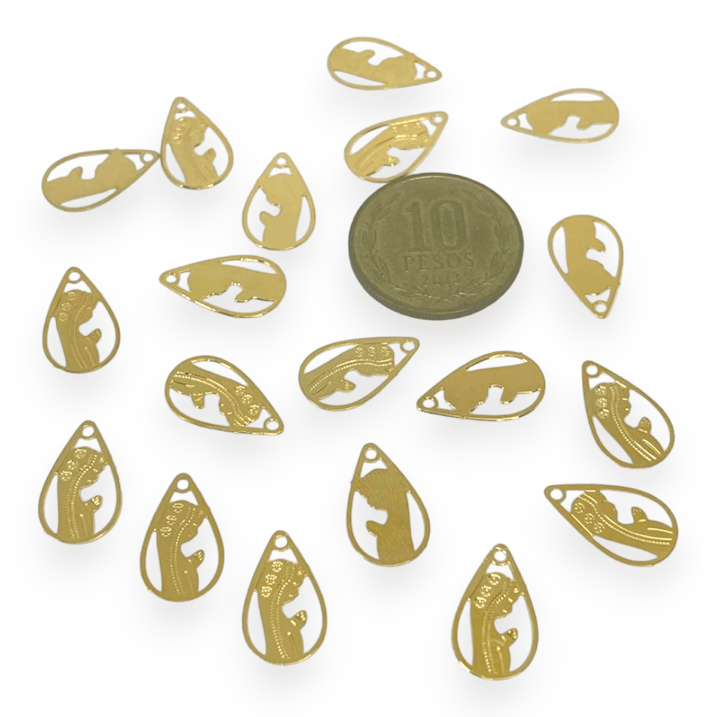 Dije colgante religioso Virgen Jesús Gold-filled /unidad21