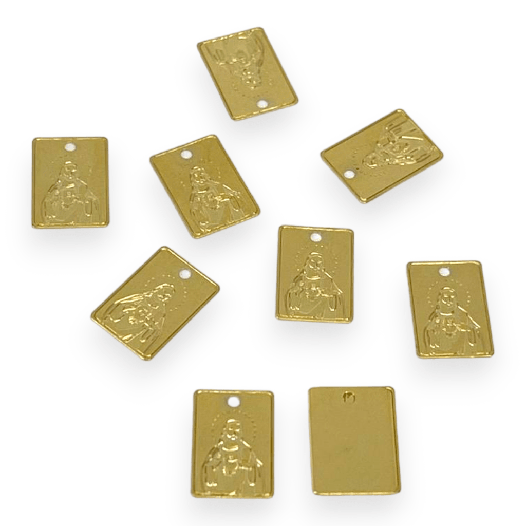 Dije colgante religioso Virgen Jesús Gold-filled /unidad17