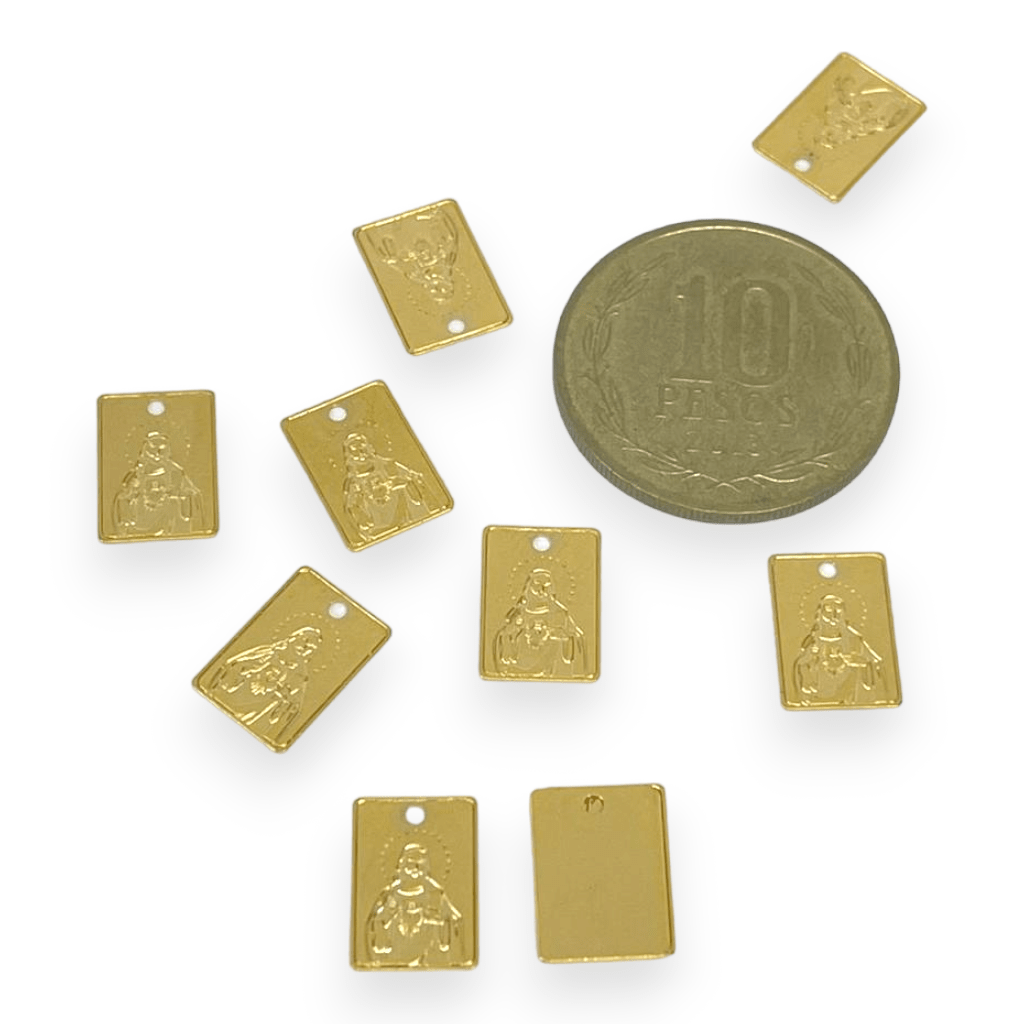 Dije colgante religioso Virgen Jesús Gold-filled /unidad16