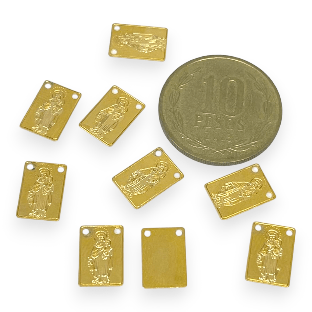 Dije colgante religioso Virgen Jesús Gold-filled /unidad15