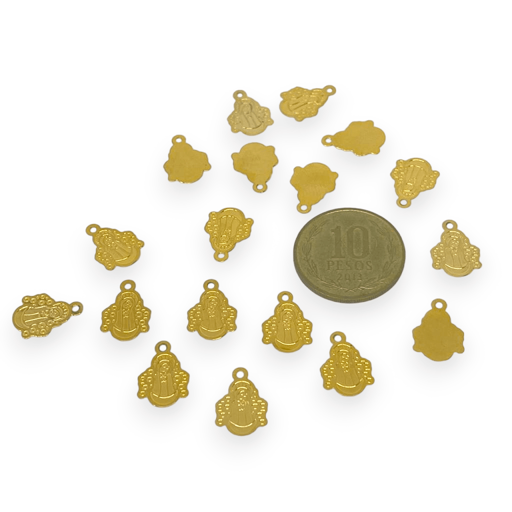 Dije colgante religioso Virgen Jesús Gold-filled /unidad24