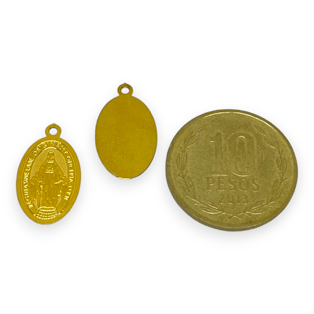 Dije colgante medalla Milagrosa Guadalupe Gold-filled / unidad4
