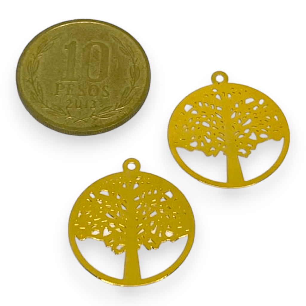 Dije árbol mascota corazón alas Gold-filled / unidad10