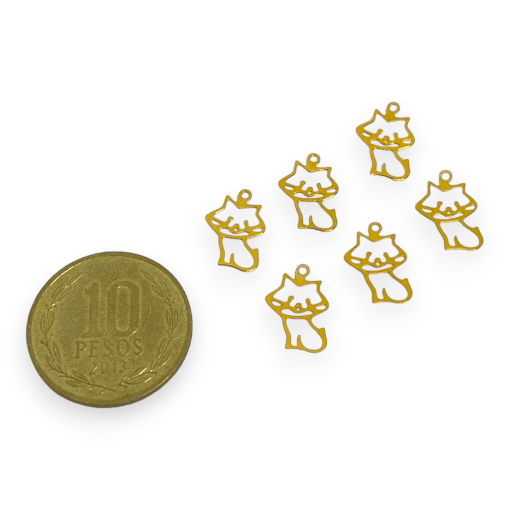 Dije colgante mascota gato 14x9 mm Gold-filled / unidad2