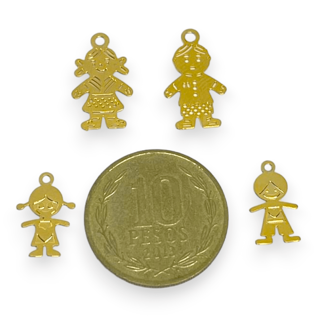 Dije colgante niño niña Gold-filled / unidad2