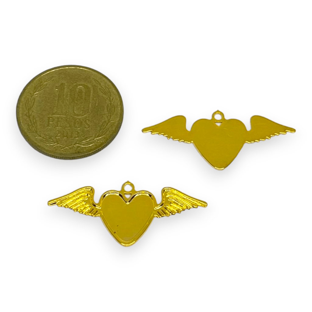 Dije árbol mascota corazón alas Gold-filled / unidad20